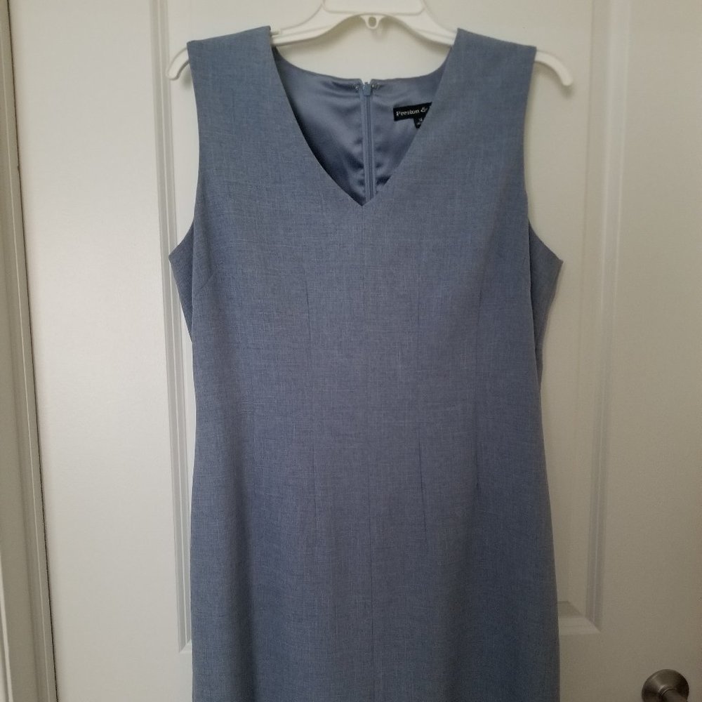 Preston & York Chambray Sheath Dress V-neck